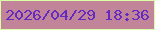 文字の大きさ：4、枠の色：dafea3、背景の色：c28499、文字の色：642bc1 無料ブログパーツのブログ時計