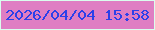 文字の大きさ：2、枠の色：dafeee、背景の色：df7ec3、文字の色：2c40e9 無料ブログパーツのブログ時計