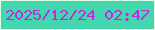 文字の大きさ：3、枠の色：daffe4、背景の色：44d7af、文字の色：bb2be0 無料ブログパーツのブログ時計