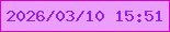 文字の大きさ：1、枠の色：db00c9、背景の色：e99ffb、文字の色：951bf4 無料ブログパーツのブログ時計