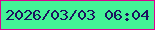 文字の大きさ：2、枠の色：db0290、背景の色：44f396、文字の色：1b1360 無料ブログパーツのブログ時計