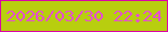 文字の大きさ：3、枠の色：db04a7、背景の色：b8ce0f、文字の色：e54ecf 無料ブログパーツのブログ時計