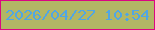 文字の大きさ：1、枠の色：db0582、背景の色：b2b665、文字の色：50a6e4 無料ブログパーツのブログ時計