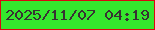 文字の大きさ：1、枠の色：db0610、背景の色：35e72d、文字の色：383233 無料ブログパーツのブログ時計
