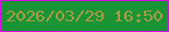 文字の大きさ：3、枠の色：db08e7、背景の色：1a9435、文字の色：ac9b42 無料ブログパーツのブログ時計
