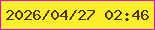 文字の大きさ：3、枠の色：db0fca、背景の色：feee2c、文字の色：4c3506 無料ブログパーツのブログ時計