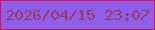 文字の大きさ：1、枠の色：db1050、背景の色：8d60ec、文字の色：9e3659 無料ブログパーツのブログ時計