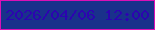 文字の大きさ：4、枠の色：db10b6、背景の色：19318b、文字の色：2c04b0 無料ブログパーツのブログ時計