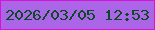 文字の大きさ：4、枠の色：db12d6、背景の色：ab66e7、文字の色：0c4a26 無料ブログパーツのブログ時計