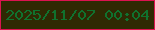 文字の大きさ：2、枠の色：db1350、背景の色：2f2903、文字の色：10722e 無料ブログパーツのブログ時計