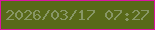 文字の大きさ：3、枠の色：db14a2、背景の色：586919、文字の色：879665 無料ブログパーツのブログ時計