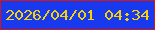 文字の大きさ：1、枠の色：db1507、背景の色：1939ee、文字の色：f6d008 無料ブログパーツのブログ時計