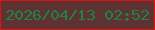 文字の大きさ：3、枠の色：db150e、背景の色：5e3232、文字の色：1c8449 無料ブログパーツのブログ時計