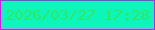 文字の大きさ：3、枠の色：db15f1、背景の色：0cf6bb、文字の色：30e961 無料ブログパーツのブログ時計
