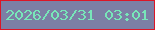 文字の大きさ：1、枠の色：db1627、背景の色：7c7fa5、文字の色：78e6b9 無料ブログパーツのブログ時計