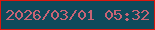 文字の大きさ：4、枠の色：db170d、背景の色：0e4a5b、文字の色：c86475 無料ブログパーツのブログ時計