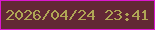 文字の大きさ：5、枠の色：db18cf、背景の色：632835、文字の色：afa555 無料ブログパーツのブログ時計