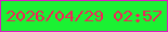 文字の大きさ：3、枠の色：db1bc1、背景の色：1bf133、文字の色：f12458 無料ブログパーツのブログ時計
