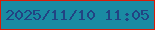 文字の大きさ：2、枠の色：db1c06、背景の色：1a8ba3、文字の色：224383 無料ブログパーツのブログ時計