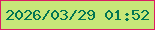 文字の大きさ：2、枠の色：db1d65、背景の色：c7e779、文字の色：027553 無料ブログパーツのブログ時計