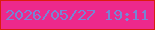 文字の大きさ：5、枠の色：db1e0e、背景の色：ed298c、文字の色：7686d4 無料ブログパーツのブログ時計