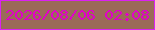 文字の大きさ：2、枠の色：db21f4、背景の色：9b6a59、文字の色：e101c9 無料ブログパーツのブログ時計