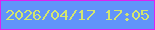 文字の大きさ：2、枠の色：db23f2、背景の色：6194fa、文字の色：d2e66f 無料ブログパーツのブログ時計