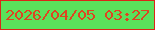 文字の大きさ：1、枠の色：db2517、背景の色：5ae15b、文字の色：de4421 無料ブログパーツのブログ時計