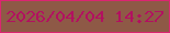 文字の大きさ：3、枠の色：db2571、背景の色：8e5946、文字の色：b21160 無料ブログパーツのブログ時計