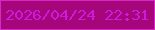 文字の大きさ：2、枠の色：db26c7、背景の色：a50679、文字の色：cd1ade 無料ブログパーツのブログ時計