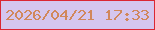 文字の大きさ：4、枠の色：db2733、背景の色：d5c6ee、文字の色：d1875b 無料ブログパーツのブログ時計