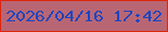 文字の大きさ：1、枠の色：db280b、背景の色：b96674、文字の色：1945c2 無料ブログパーツのブログ時計