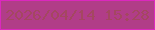 文字の大きさ：5、枠の色：db28be、背景の色：b13d88、文字の色：a44761 無料ブログパーツのブログ時計