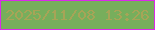 文字の大きさ：2、枠の色：db29e9、背景の色：77ae5c、文字の色：a7a457 無料ブログパーツのブログ時計