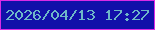 文字の大きさ：2、枠の色：db2ae6、背景の色：1210a9、文字の色：6eb7c8 無料ブログパーツのブログ時計