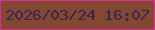 文字の大きさ：3、枠の色：db2d8e、背景の色：844731、文字の色：362650 無料ブログパーツのブログ時計