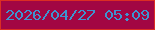 文字の大きさ：1、枠の色：db2e23、背景の色：a20643、文字の色：3e94d1 無料ブログパーツのブログ時計