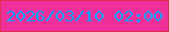 文字の大きさ：5、枠の色：db2f4f、背景の色：f02f9a、文字の色：0b9ffe 無料ブログパーツのブログ時計