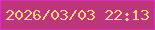文字の大きさ：3、枠の色：db2fb8、背景の色：bd367b、文字の色：fed280 無料ブログパーツのブログ時計