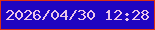 文字の大きさ：4、枠の色：db3012、背景の色：2005c1、文字の色：ecc5e9 無料ブログパーツのブログ時計