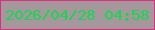 文字の大きさ：1、枠の色：db307f、背景の色：a6979c、文字の色：17d650 無料ブログパーツのブログ時計