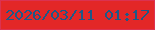 文字の大きさ：1、枠の色：db3251、背景の色：e32727、文字の色：1d5988 無料ブログパーツのブログ時計