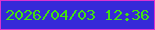 文字の大きさ：1、枠の色：db32d0、背景の色：3629d8、文字の色：41e210 無料ブログパーツのブログ時計