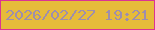 文字の大きさ：2、枠の色：db3393、背景の色：e6bb3a、文字の色：9e8ead 無料ブログパーツのブログ時計