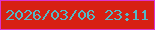 文字の大きさ：4、枠の色：db33cd、背景の色：d72013、文字の色：53b9c6 無料ブログパーツのブログ時計