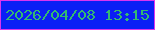 文字の大きさ：4、枠の色：db34ef、背景の色：0b1ff5、文字の色：34b971 無料ブログパーツのブログ時計