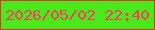 文字の大きさ：5、枠の色：db362f、背景の色：49e91c、文字の色：fa3c5d 無料ブログパーツのブログ時計