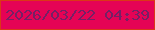 文字の大きさ：3、枠の色：db3717、背景の色：e50355、文字の色：762065 無料ブログパーツのブログ時計