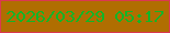 文字の大きさ：4、枠の色：db3850、背景の色：b06e01、文字の色：12b527 無料ブログパーツのブログ時計