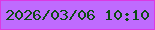 文字の大きさ：4、枠の色：db39e2、背景の色：bf6bfe、文字の色：0e4c14 無料ブログパーツのブログ時計